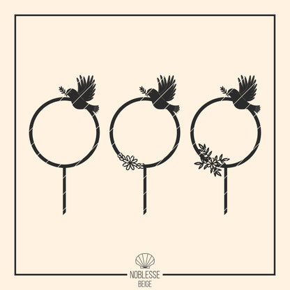 Cake Topper Taufe | Kommunion | Firmung * Taube im Kranz * 3 Designs * SVG Laserdatei