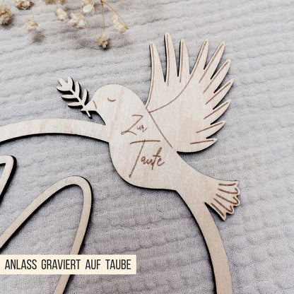 Cake Topper Taufe | Kommunion | Firmung * Taube im Kranz * 3 Designs * SVG Laserdatei