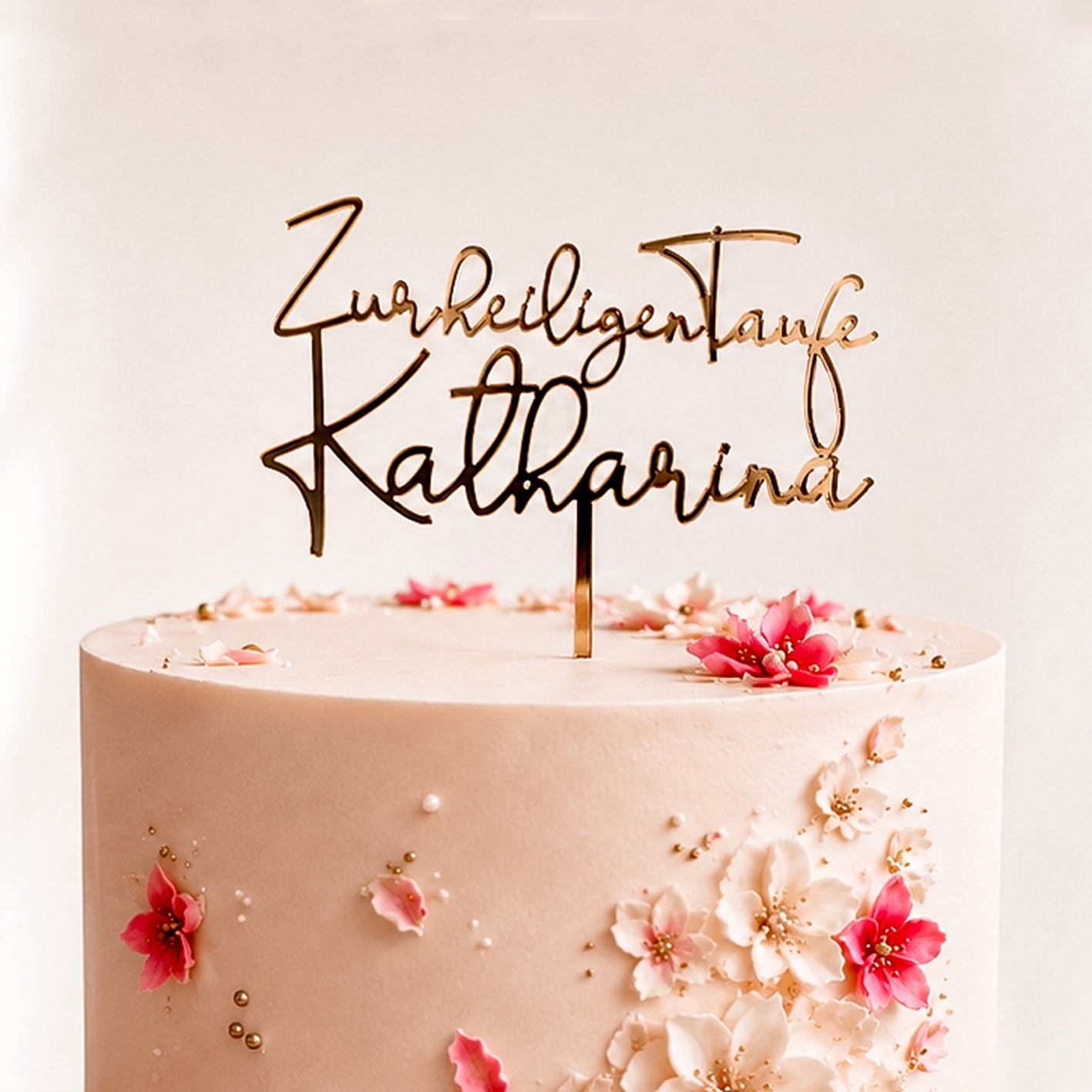 Cake Topper Zur heiligen Taufe Schriftzug * personalisiert mit einem Namen