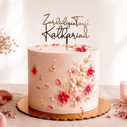 Cake Topper Zur heiligen Taufe Schriftzug * personalisiert mit einem Namen