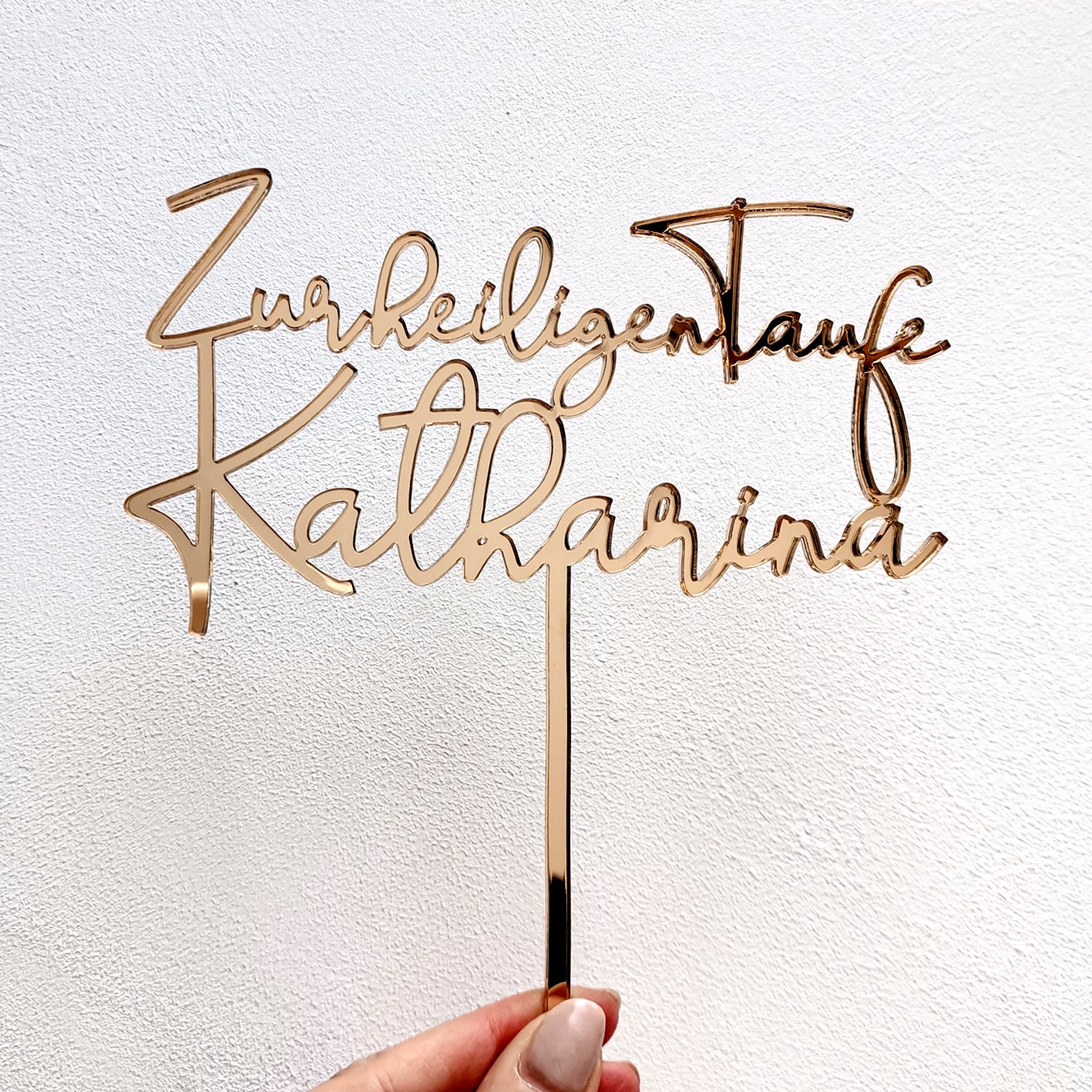 Cake Topper Zur heiligen Taufe Schriftzug * personalisiert mit einem Namen