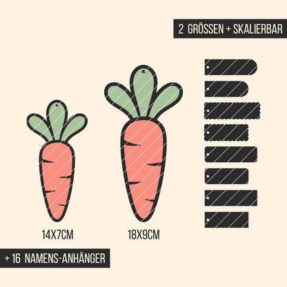 Karotten Anhänger Namensschild * personalisierbare Osterkarotte * Bundle * SVG Laserdatei + Plotterdatei