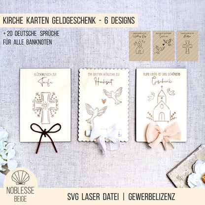 Karte Geldgeschenk * Kirchliche Motive * Bundle * SVG Laserdatei