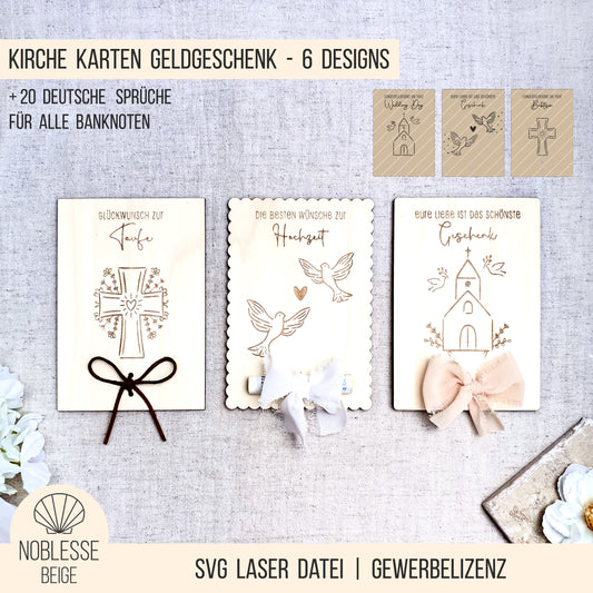 Karte Geldgeschenk * Kirchliche Motive * Bundle * SVG Laserdatei