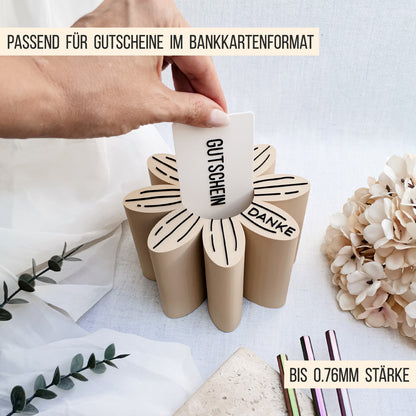 Gutscheinhalter Blume & Schreibtisch Organizer * Dankeschön Geschenk für Lehrer, Erzieher & Kollegen * STL + 3MF 3D Druckdatei