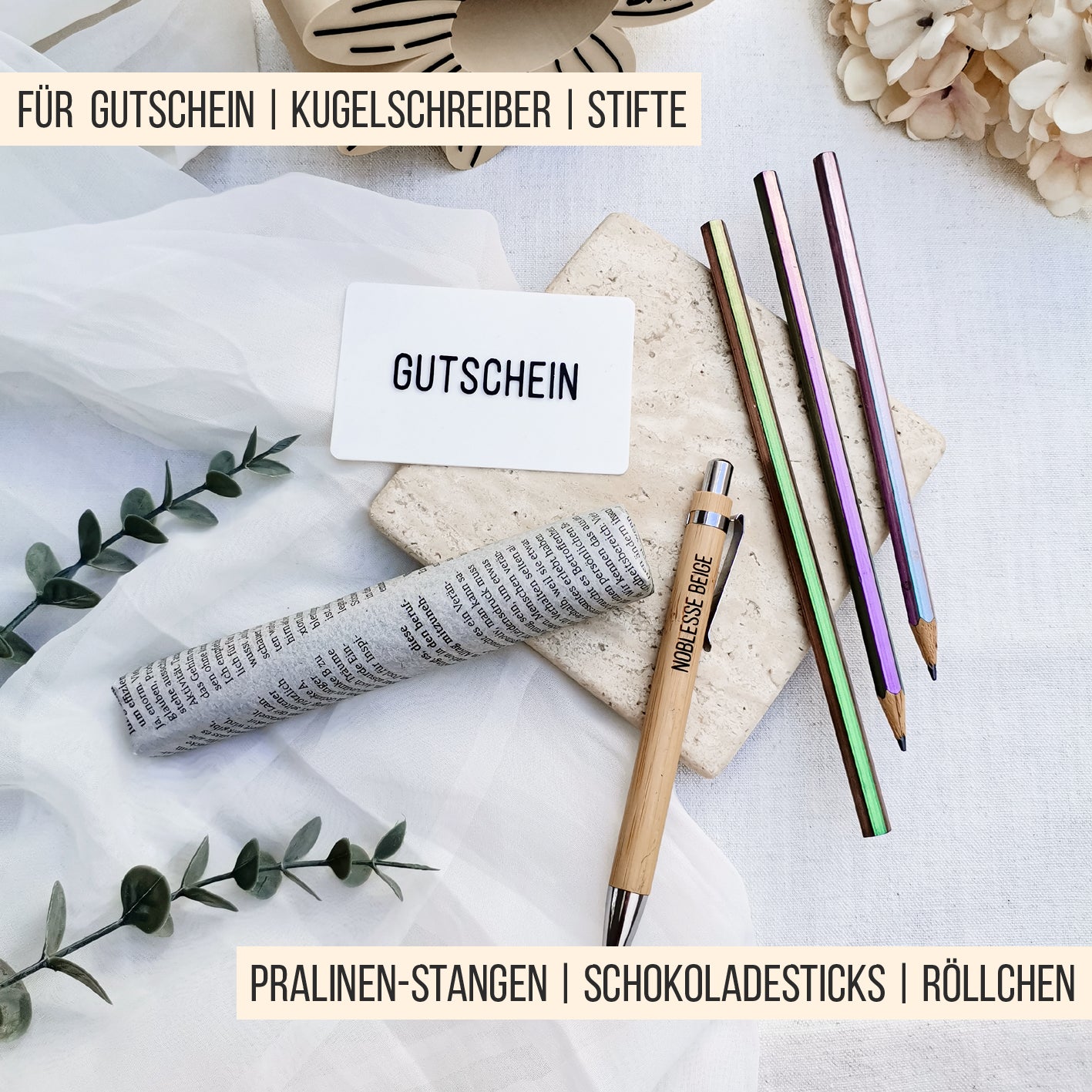 Gutscheinhalter Blume & Schreibtisch Organizer * Dankeschön Geschenk für Lehrer, Erzieher & Kollegen * STL + 3MF 3D Druckdatei