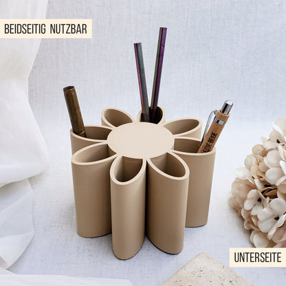 Gutscheinhalter Blume & Schreibtisch Organizer * Dankeschön Geschenk für Lehrer, Erzieher & Kollegen * STL + 3MF 3D Druckdatei
