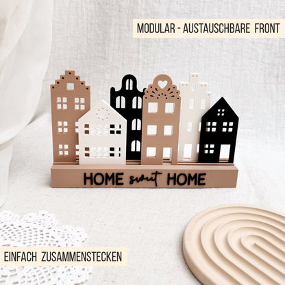 Häuserleiste Dekoleiste * Kombileiste für 3D Druck und Laser Einschieber * 3mm * STL + 3MF 3D Druckdatei | SVG Laserdatei