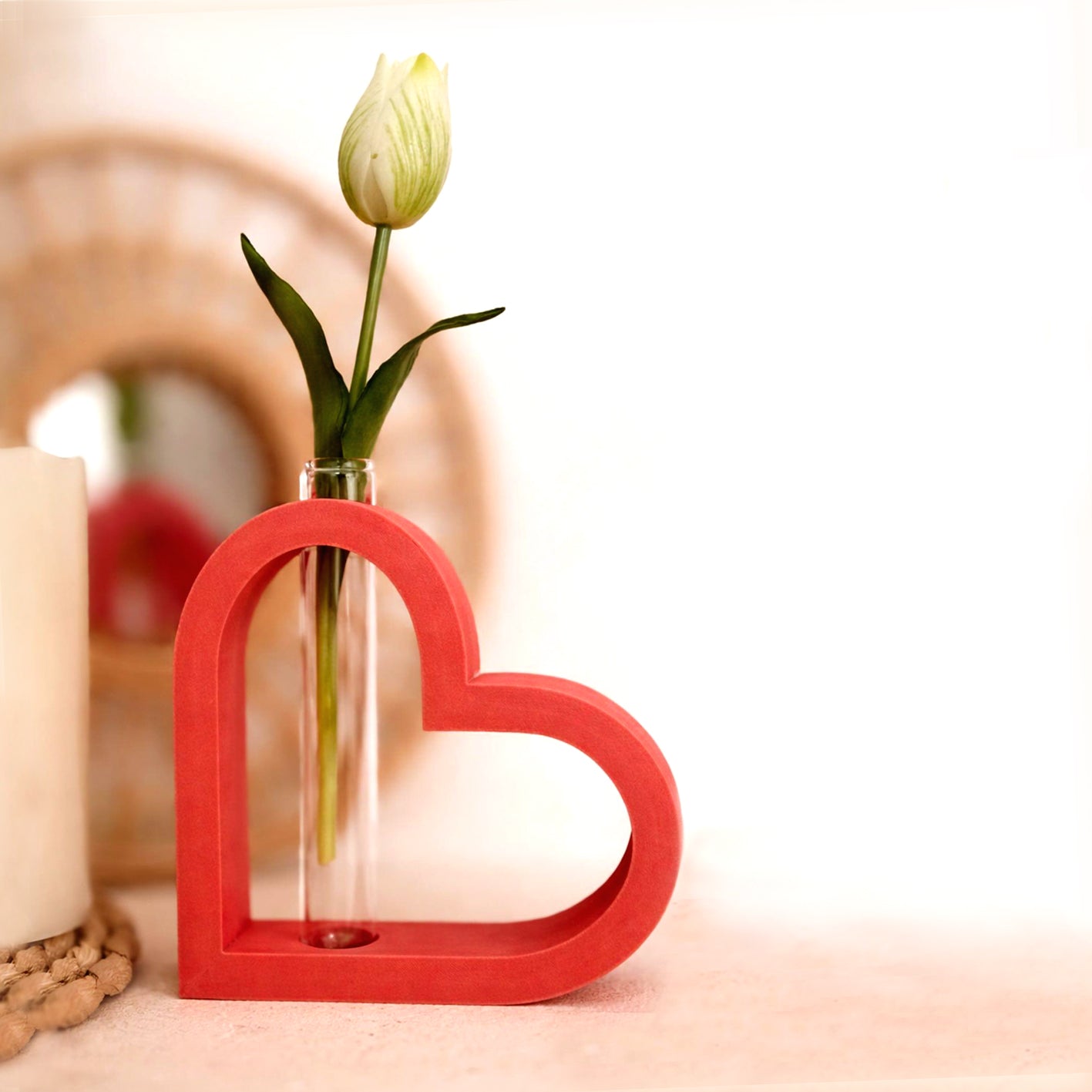 Herz Vase für Reagenzglas * Vase & Aufsteller * Bundle * STL + 3MF 3D Druckdatei