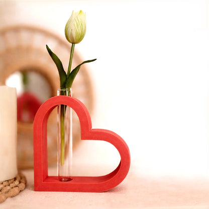 Herz Vase für Reagenzglas * Vase & Aufsteller * Bundle * STL + 3MF 3D Druckdatei