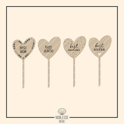 Stecker | Blumenstecker * Beste Mama | Oma | Schwester | Freundin * 4 Designs * SVG Laserdatei