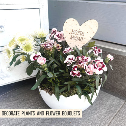 Stecker | Blumenstecker * Beste Mama | Oma | Schwester | Freundin * 4 Designs * SVG Laserdatei