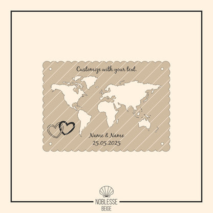 Karte Weltkarte für Geldgeschenk * Hochzeitsgeschenk * Bundle * SVG Laserdatei