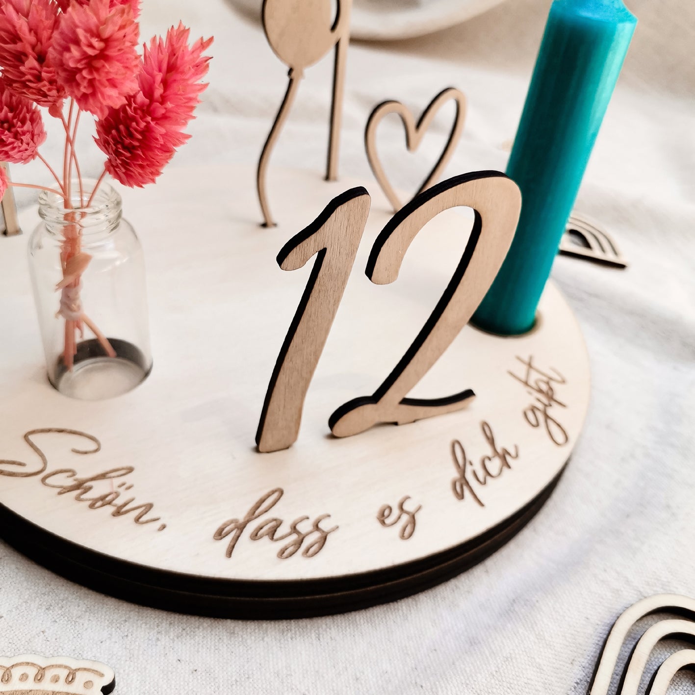 Klassischer Geburtstagsteller HAPPY BIRTHDAY * personalisiert mit Zahl * Basis-Set | XL-Set