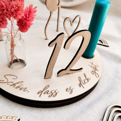 Klassischer Geburtstagsteller HAPPY BIRTHDAY * personalisiert mit Zahl * Basis-Set | XL-Set