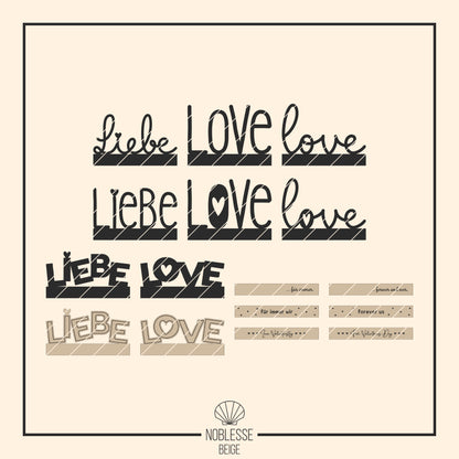 LIEBE LOVE * Klötzchen Motiv * Bundle mit Klötzchen Gravuren * SVG Laserdatei