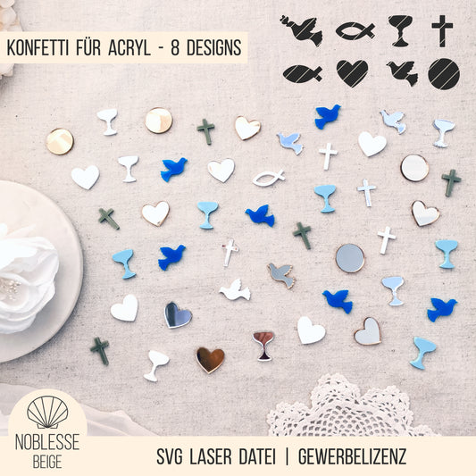 Konfetti Acryl * Kirchliche Anlässe * Bundle * SVG Laserdatei