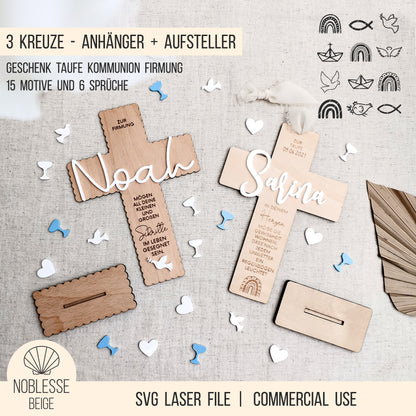 Kreuz Geschenk * Taufe | Kommunion | Firmung * Bundle * SVG Laserdatei