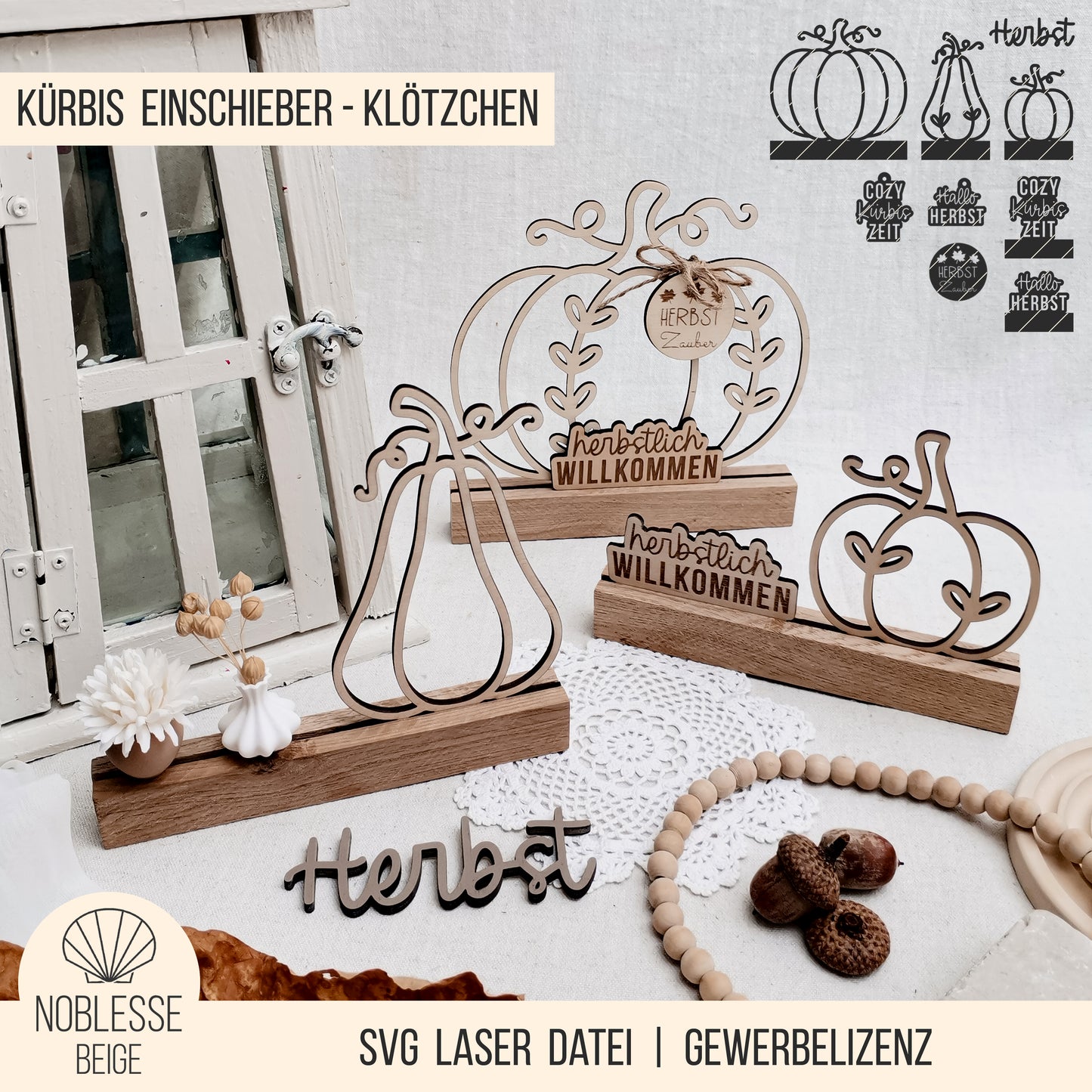 Kürbisse * Klötzchen Motiv * Bundle * SVG Laserdatei