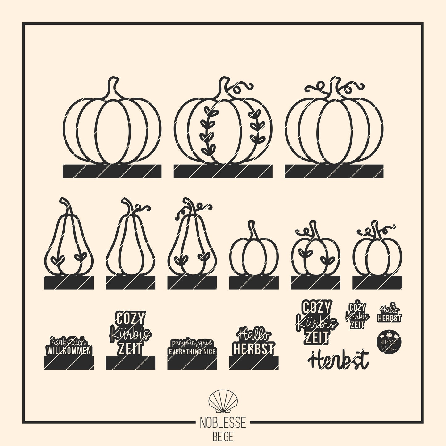 Kürbisse * Klötzchen Motiv * Bundle * SVG Laserdatei