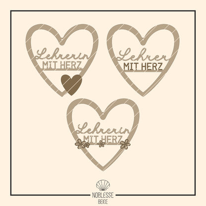 Loop in Herzform * Lehrer | Lehrerin mit Herz * Geschenk für Lehrer * Bundle * SVG Laserdatei