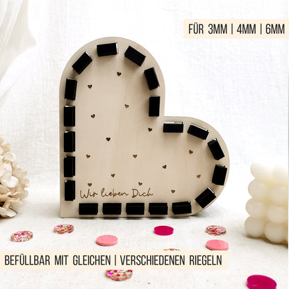 Herz Aufsteller für kurze Schokoriegel * Muttertag * 3mm | 4mm | 6mm * Bundle * SVG Laserdatei