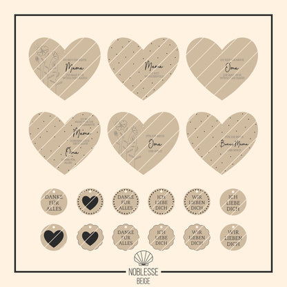 Herz Schild für Mama | Oma | Bonusmama * Geschenk Muttertag * mit Anhängern * Bundle * SVG Laserdatei