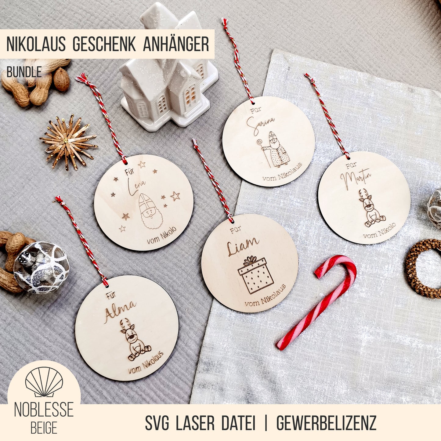 Nikolaus Geschenk Anhänger für Kinder * Bundle * SVG Laserdatei
