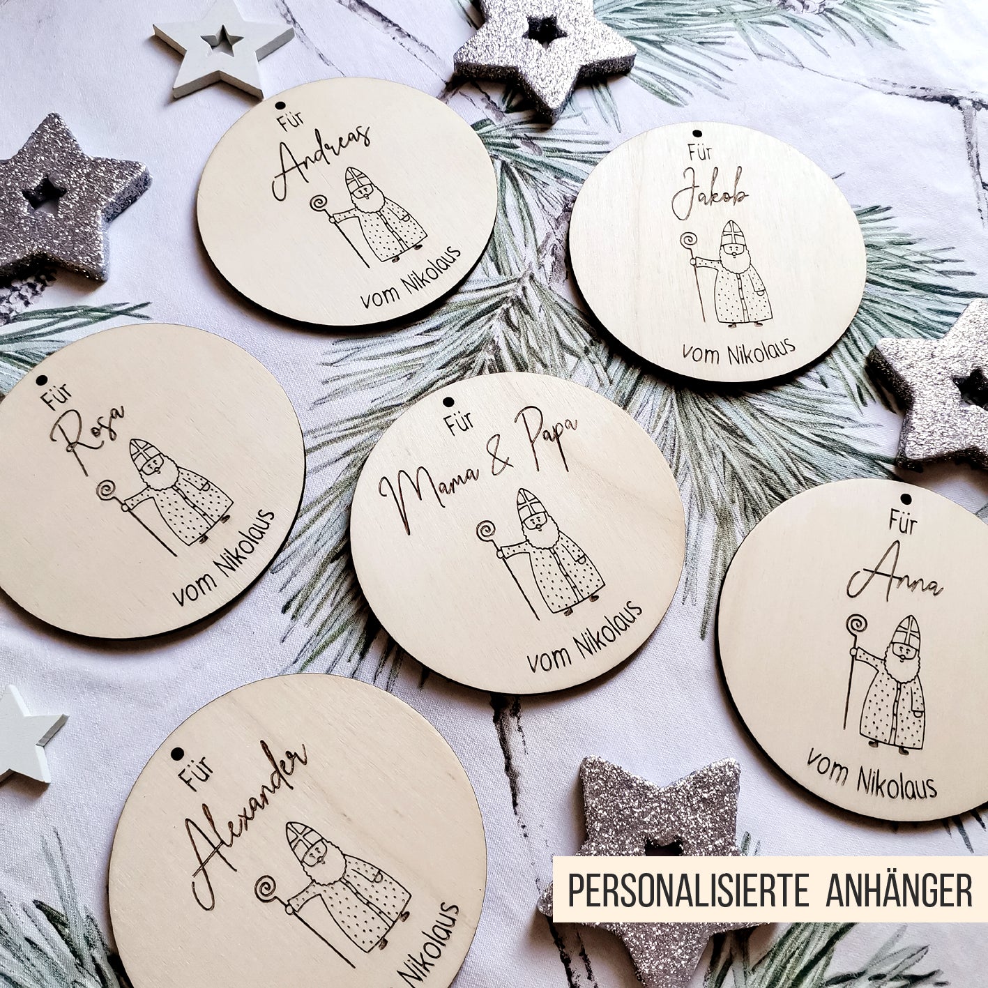 Nikolaus Geschenk Anhänger für Kinder * Bundle * SVG Laserdatei