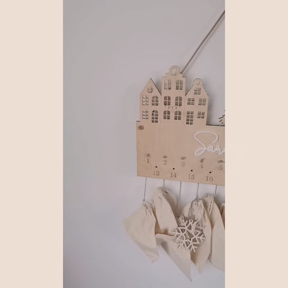 Adventskalender Weihnachtsstadt * Stadt Häuser Kirche Tannenbaum * Bundle mit 2 Größen * SVG Laserdatei