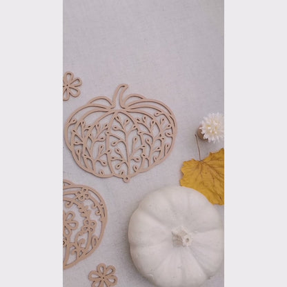 Florale Kürbisse | Kürbis mit Blumen Blättern * Wand Deko | Anhänger | Sonnenfänger * Bundle * STL + 3MF 3D Druckdatei