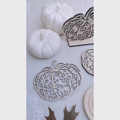 Florale Kürbisse | Blumen Kürbis * Wand Deko | Aufsteller | Anhänger | Sonnenfänger * 3mm | 4mm | 6mm | Bundle * SVG Laserdatei