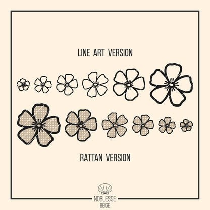 Rattan Blumen | Hibiskus Blüten mit Wiener Geflecht * 6 Designs * SVG Laserdatei