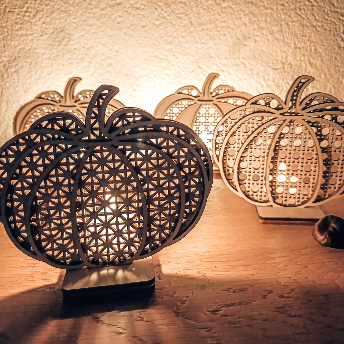 Rattan Kürbis | Boho Kürbisse * Wand Deko | Anhänger | LED Teelicht Aufsteller * 3mm | 4mm | 6mm * Bundle * SVG Laserdatei