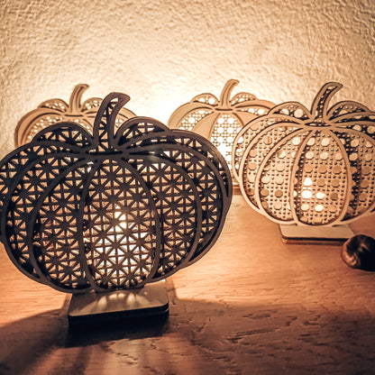 Rattan Kürbis | Boho Kürbisse * Wand Deko | Anhänger | LED Teelicht Aufsteller * 3mm | 4mm | 6mm * Bundle * SVG Laserdatei