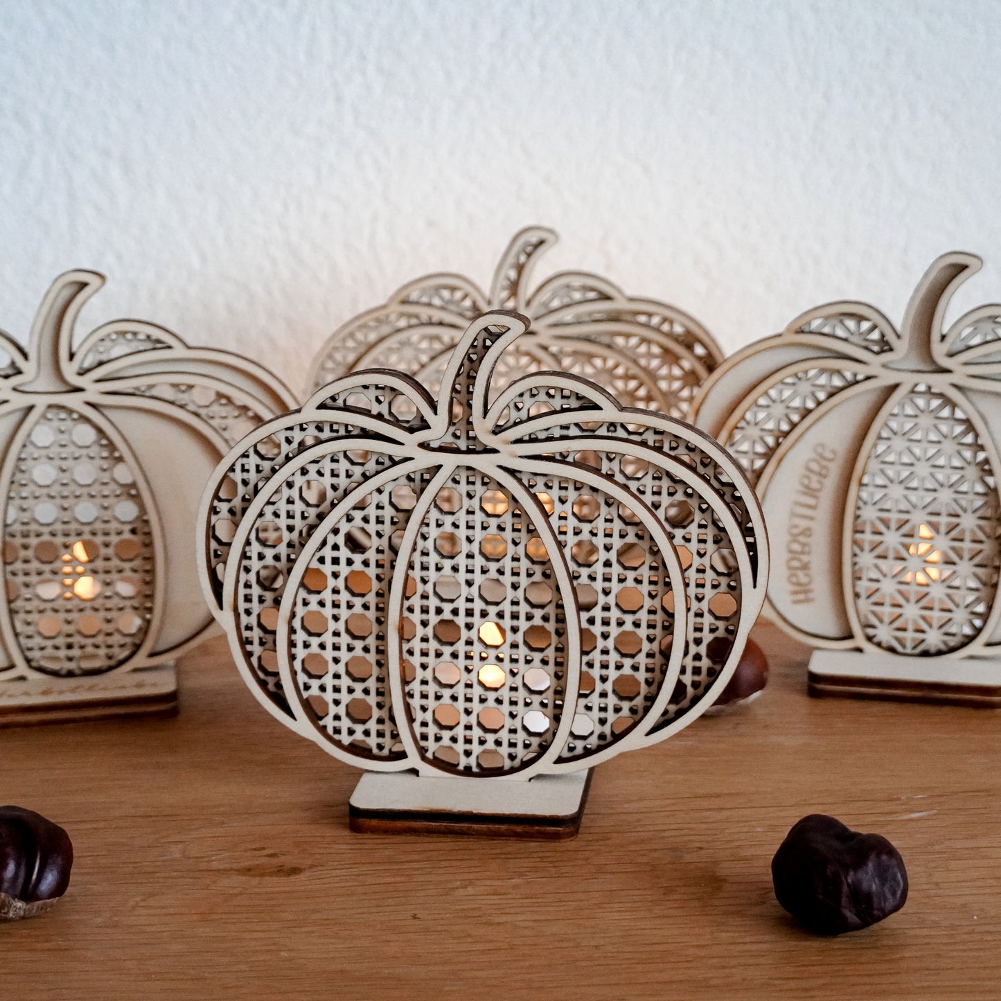 Rattan Kürbis | Boho Kürbisse * Wand Deko | Anhänger | LED Teelicht Aufsteller * 3mm | 4mm | 6mm * Bundle * SVG Laserdatei