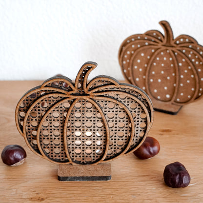 Rattan Kürbis | Boho Kürbisse * Wand Deko | Anhänger | LED Teelicht Aufsteller * 3mm | 4mm | 6mm * Bundle * SVG Laserdatei