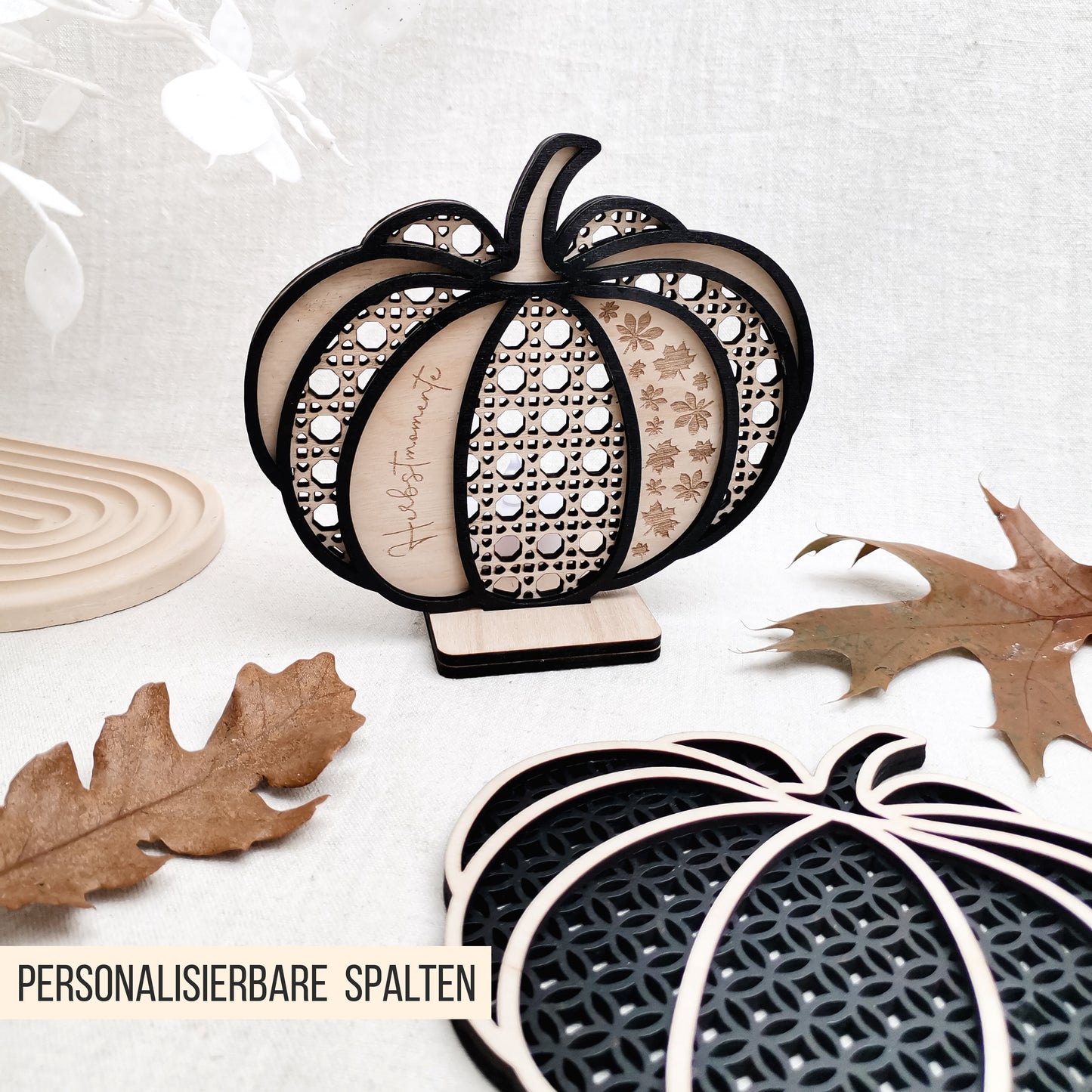 Rattan Kürbis | Boho Kürbisse * Wand Deko | Anhänger | LED Teelicht Aufsteller * 3mm | 4mm | 6mm * Bundle * SVG Laserdatei