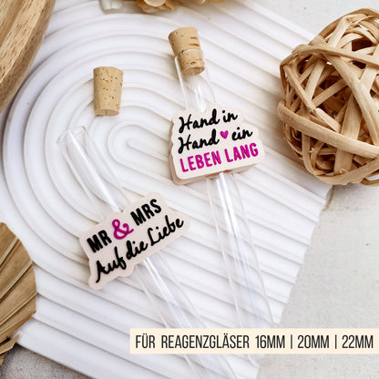 Hochzeit Sprüche Stecker für Reagenzglas * 16mm | 20mm | 22mm * Bundle * STL + 3MF 3D Druckdatei
