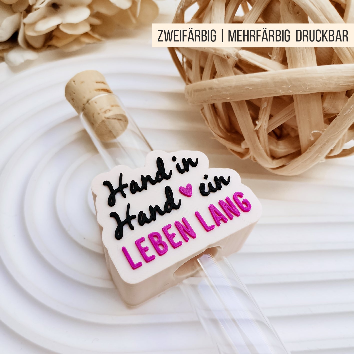 Hochzeit Sprüche Stecker für Reagenzglas * 16mm | 20mm | 22mm * Bundle * STL + 3MF 3D Druckdatei