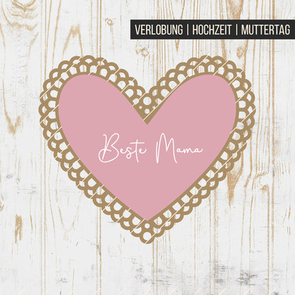 Herz Schild Muschelrand * einlagig | zweilagig * Bundle mit 20 Designs * SVG Laserdatei
