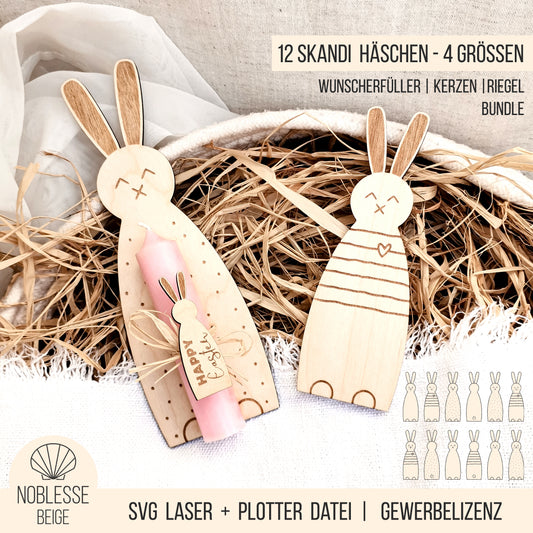 Skandi Hasen * Osterhäschen Geschenk Halter & Anhänger * Bundle * SVG Laserdatei + Plotterdatei