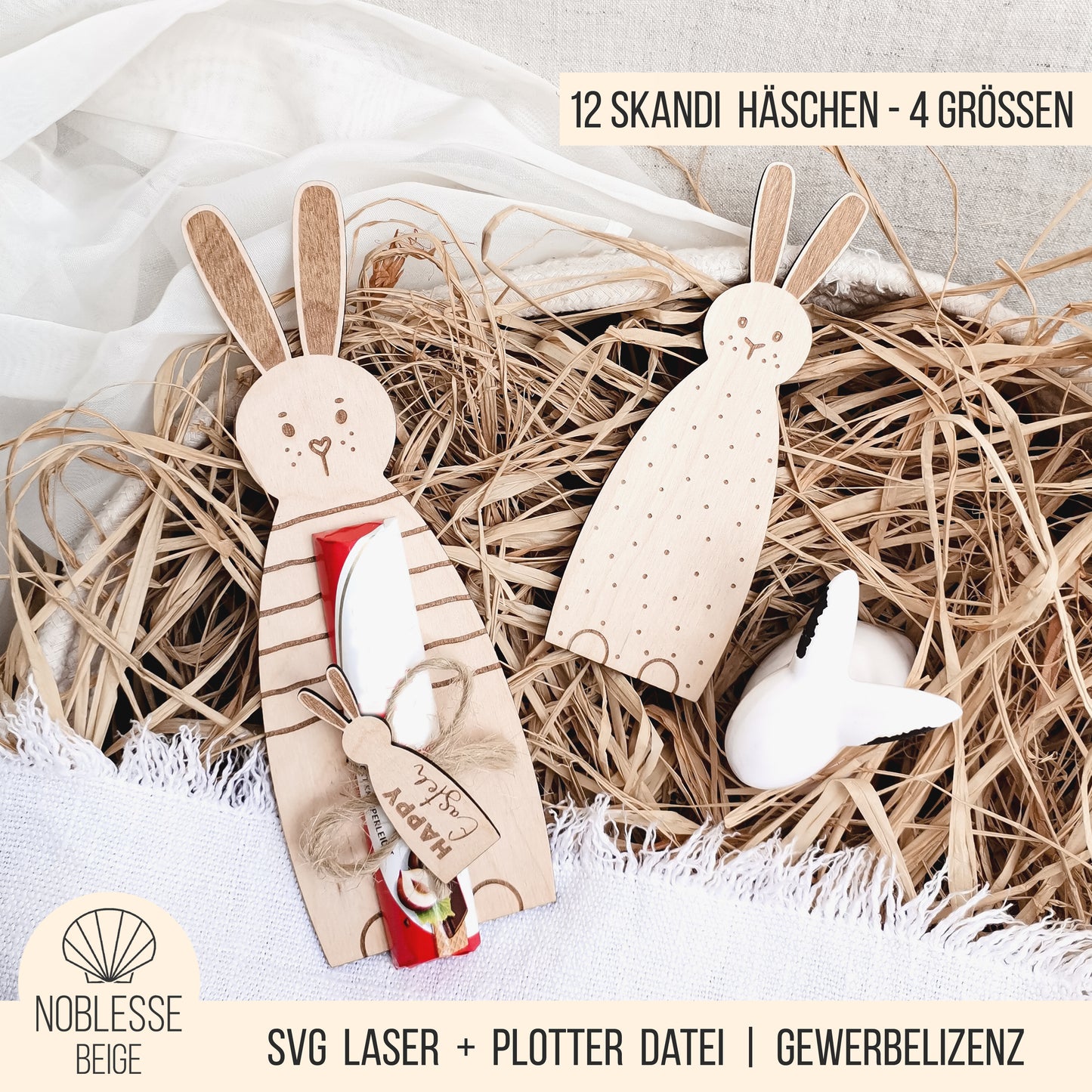 Skandi Hasen * Osterhäschen Geschenk Halter & Anhänger * Bundle * SVG Laserdatei + Plotterdatei