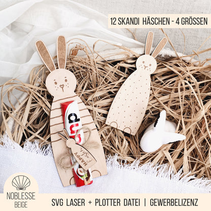 Skandi Hasen * Osterhäschen Geschenkhalter | Geldhalter | Anhänger * Bundle * SVG Laserdatei + Plotterdatei