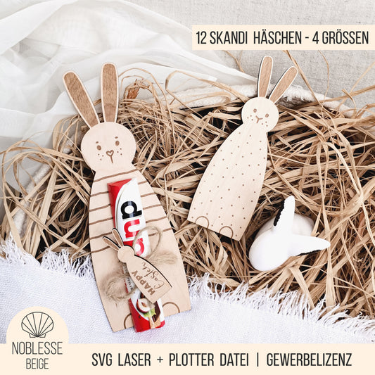 Skandi Hasen * Osterhäschen Geschenkhalter | Geldhalter | Anhänger * Bundle * SVG Laserdatei + Plotterdatei