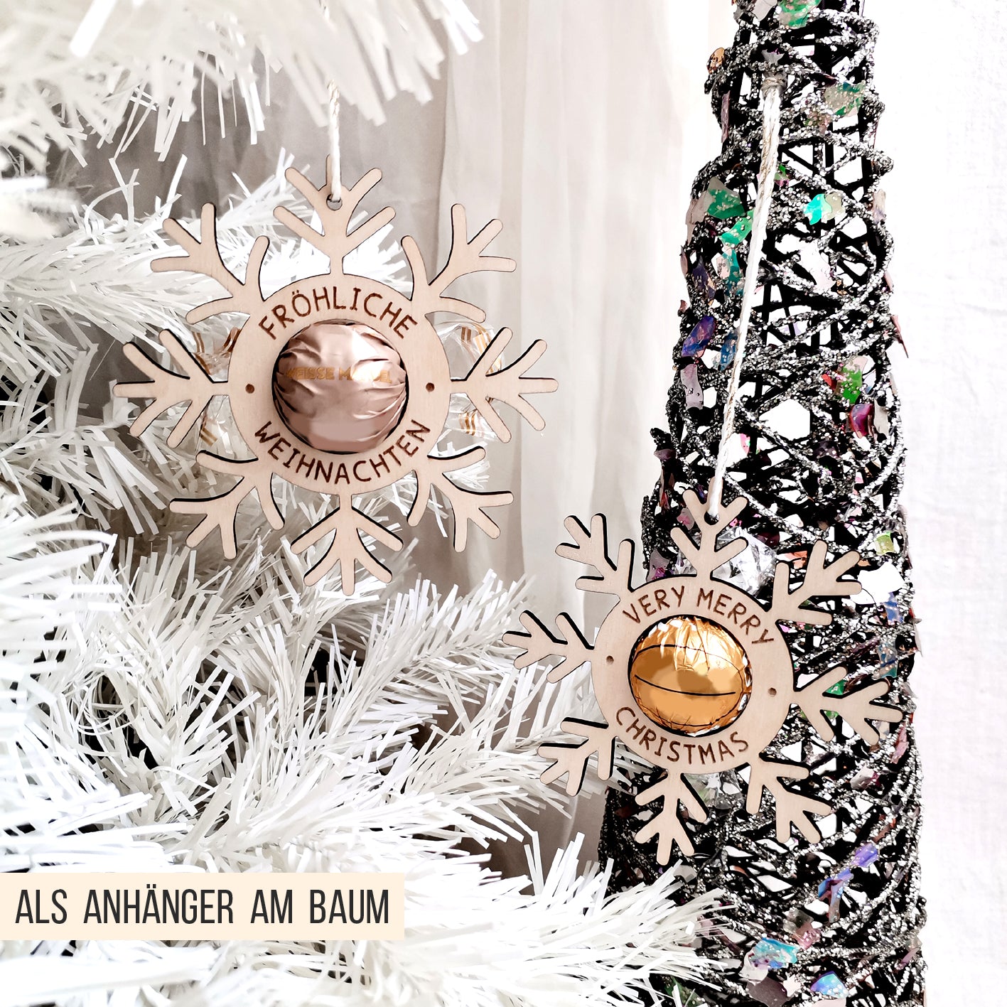 Schneeflocken Anhänger für Schokokugel * Bundle * SVG Laserdatei