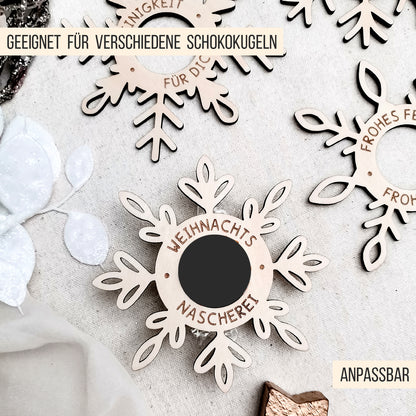Schneeflocken Anhänger für Schokokugel | Bundle | SVG Laserdatei