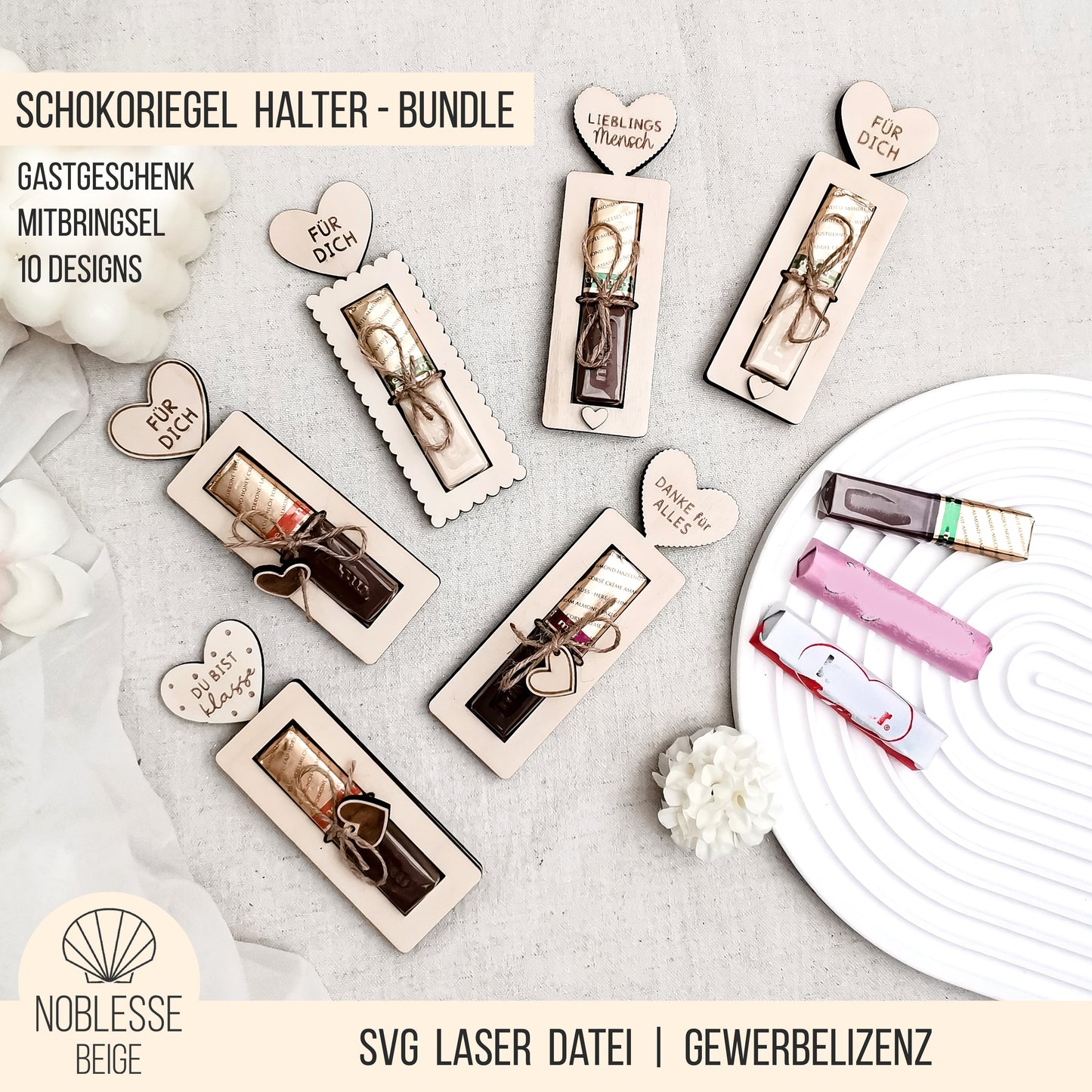 Gastgeschenk & Mitbringsel * Halter für Schokoriegel * Bundle * SVG Laserdatei