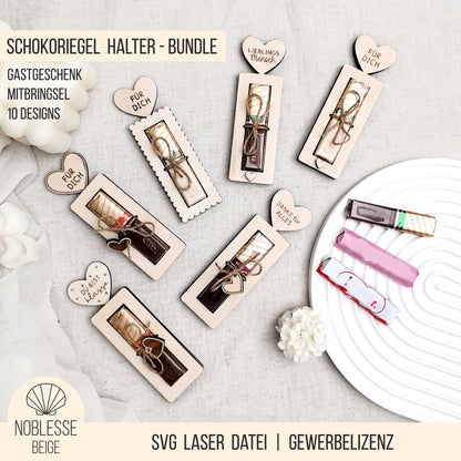 Gastgeschenk & Mitbringsel * Halter für Schokoriegel * Bundle * SVG Laserdatei