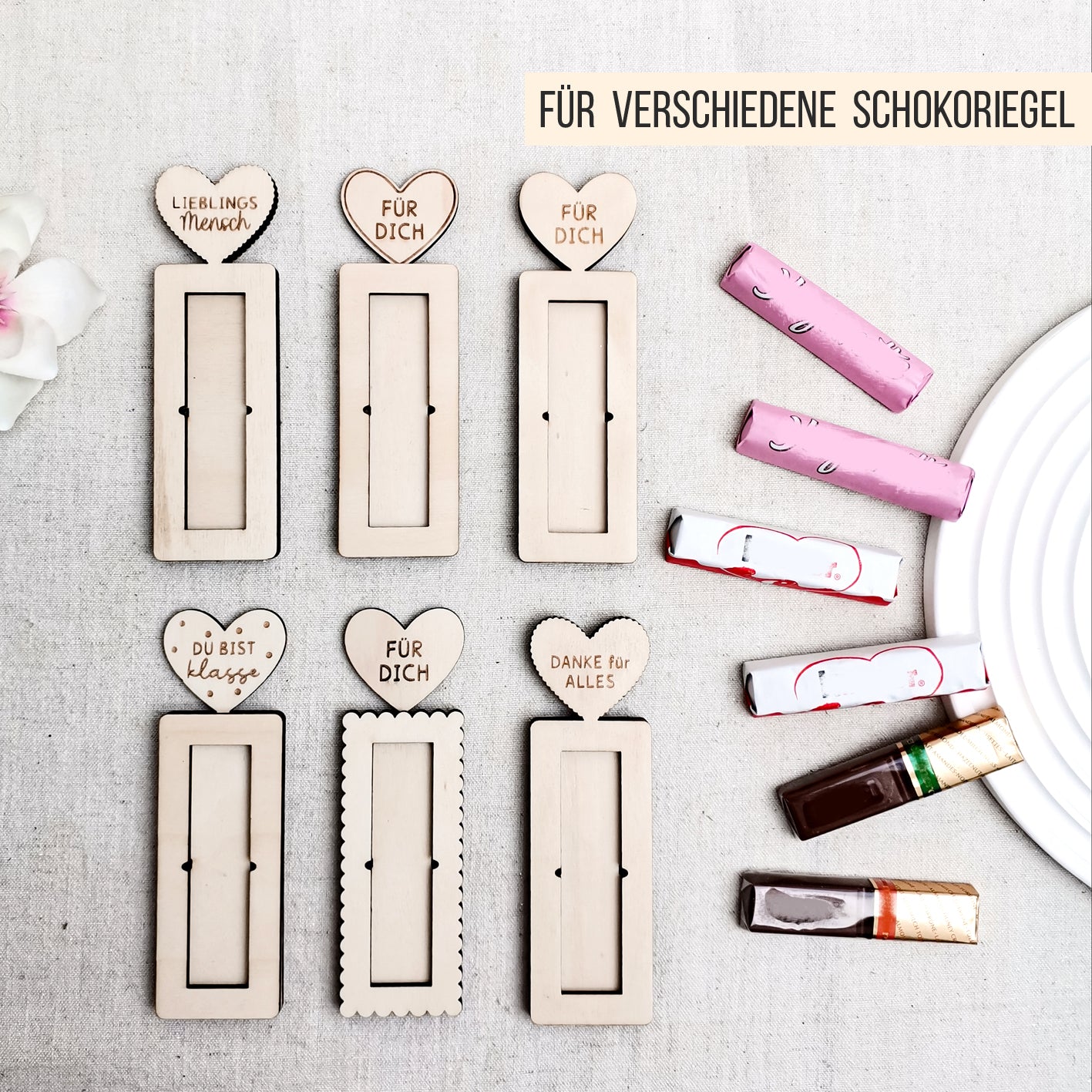 Gastgeschenk & Mitbringsel * Halter für Schokoriegel * Bundle * SVG Laserdatei